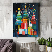 Modern Holiday Tree Canvas Print, Abstract Christmas Tree Canvas Art, Festive Xmas Wall Art, Digital Download Printable Poster Art