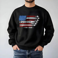 America 250 Years Sweatshirt | 1776-2026 Historical Anniversary Distressed Flag Design | Premium Cotton Polyester Blend | Patriotic Gift for History Lovers