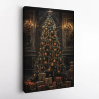 Holiday Grand Room Canvas Print, Christmas Tree Canvas Wall Art, Comfy Christmas Presents Canvas Art, Festive Winter Wall Decor, Xmas Home Present