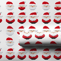 8-Bit Retro Gamer Christmas Gift Wrap, Pixel Art Santa Wrapping Paper, Vintage Gaming Holiday Wrapping Paper, Geek Video Game Gift Wrap