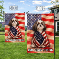 Shih Tzu Garden Flag | 250 Years Strong Patriotic Design | Double-Sided Polyester | Dog Lovers Gift