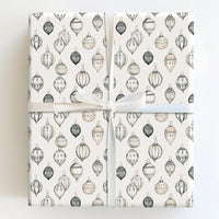 Retro Holiday Gift Wrap, Vintage Ornament Christmas Wrapping Paper, Elegant Xmas Bauble Wrapping Paper, Classic Holiday Gift Wrapping Paper