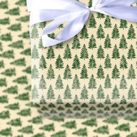Woodland Forest Holiday Gift Wrap, Green Pine Tree Wrapping Paper, Minimalist Pine Tree Wrapping Paper, Rustic Christmas Paper Roll