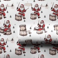Drumming Santa Claus Gift Wrap, Drummer Santa Christmas Wrapping Paper, Vintage Musician Wrapping Paper, Drummer Holiday Wrapping Paper