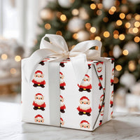 Pixel Art Retro Christmas Gift Wrap, 8-Bit Santa Wrapping Paper, Video Gamer Holiday Wrapping Paper, Vintage Gaming Festive Gift Wrap Roll