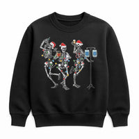 Humorous Skeleton Nurse Crewneck, Dancing Skeleton Christmas Sweatshirt, Retro Holiday Skeleton Pullover, Christmas Lights Sweater, Nurse Present