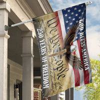 Patriotic Eagle House Flag | 250 Years of Freedom We The People Design | Weather Resistant Polyester | Christian Patriot Home Decor Gift