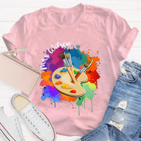 Personalized Artist Palette Teacher T-Shirt