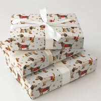 Sausage Dog Sweater Gift Wrap, Dachshund Christmas Wrapping Paper, Holiday Weiner Dog Gift Wrap, Adorable Pet Lover Paper
