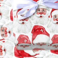 Watercolor Santa Claus Wrapping Paper, Swiss Cross Santa Wrapping Paper, Holiday Present Gift Wrap, Festive Christmas Gift Wrapping Paper