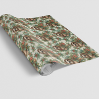 Slow and Mistletoe Holiday Gift Wrap, Adorable Sloth Christmas Wrapping Paper, Humorous Animal Xmas Wrapping Paper, Winter Holiday Gift Wrap Roll