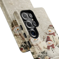 Christmas Holiday Phone Case, Winter Snowman Samsung Galaxy Case, Adorable Festive Dual Layer Phone Cover, Xmas Winter Phone Case Present