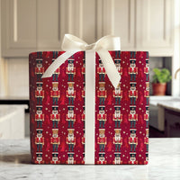 Red Soldier Holiday Gift Wrap, Nutcracker Christmas Wrapping Paper, Nutcracker Ballet Wrapping Paper, Traditional Xmas Gift Wrapping Paper