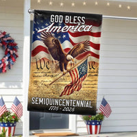 God Bless America Garden Flag | 1776-2026 Semiquincentennial 250 Years | Double-Sided Patriotic Eagle Flag | Weather-Resistant Outdoor Decor
