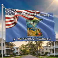 Minnesota 250 Years of America House Flag | North Star State Patriotic Design | Weather-Resistant Polyester | Commemorative Gift