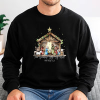 Greatest Present of All Crewneck, Nativity Scene Sweatshirt, Christian Christmas Sweatshirt, Religious Xmas Pullover, Faith Holiday Sweatshirt