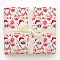 Christmas Cocktail Holiday Gift Wrap, Cool Santa Sunglasses Wrapping Paper, Tropical Holiday Wrapping Paper, Humorous Secret Santa Gift Wrap
