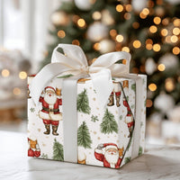 Humorous Beer Lover Gift Wrap, Santa Drinking Beer Wrapping Paper, Festive Santa Wrapping Paper, Christmas Tree Present Wrap, Holiday Gift Wrap