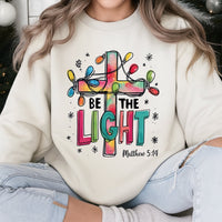 Matthew 5:14 Bible Verse Shirt, Be the Light Christian Sweatshirt, Faith Religious Crewneck, Scripture Pullover, Christmas Holiday Present