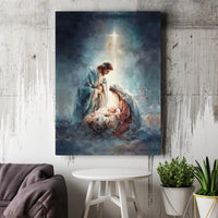 Holy Family Watercolor Canvas Art, Nativity Scene Canvas Print, Religious Christmas Wall Art Canvas, Christian Holiday Decor, Faith Present