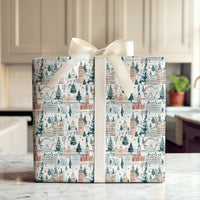 Big Ben Holiday Gift Wrap, London Christmas Wrapping Paper, Snowy Cityscape Present Wrap, Winter London Eye Travel Christmas Gift Wrap
