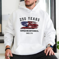 250 Years Semiquincentennial Hoodie | Distressed American Flag 1776-2026 Design | Premium Cotton Blend Unisex Sweatshirt | Gift for Patriotic Americans