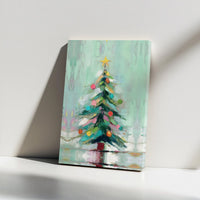 Painterly Holiday Canvas Print, Abstract Christmas Tree Wall Art, Festive Seasonal Poster, Modern Xmas Digital Download, Winter Art Present