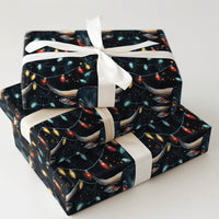 Rustic Holiday Wrapping Paper, Christmas Bull Wrapping Paper, Western Cattle Gift Wrap, Longhorn Lights Wrapping Paper, Country Xmas Roll
