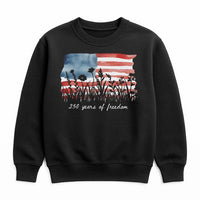 America 250 Sweatshirt | 250 Years of Freedom Floral Flag Watercolor Art | Soft Cotton Polyester Blend | Patriotic 4th of July Gift