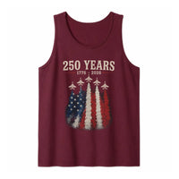 250 Years America Tank Top | 1776-2026 Vintage Fighter Jet Flag Design | Soft Breathable Unisex Activewear | Patriotic Gift for History Fans