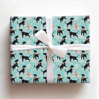 Winter Dog Holiday Gift Wrap, Black Labrador Wrapping Paper, Adorable Pink Scarf Lab Wrapping Paper, Dog Lover Christmas Gift Wrap Roll
