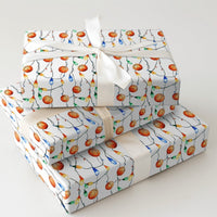 Sports Holiday Gift Wrap, Basketball Christmas Wrapping Paper, Xmas Lights Wrapping Paper, Basketball Fan Gift Wrap, Holiday Gift Wrap