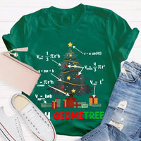 Humorous Geometry Holiday Tree Tee, Oh Geometree Math Teacher Christmas Shirt, Math Lover Xmas T-Shirt, Christmas Educator Shirt