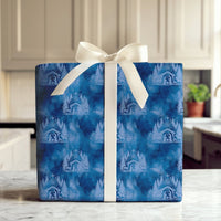 Holy Family Holiday Gift Wrap, Blue Nativity Scene Christmas Wrapping Paper, Star of Bethlehem Paper, Christian Religious Present Wrap