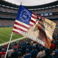 America 250th Anniversary Flag | 250 Years Strong Patriotic Horse Design | Double-Sided Premium Polyester | Outdoor Yard & Porch Decor Gift