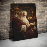 Nostalgic Christmas Canvas Print, Vintage Santa Claus Canvas Art, Retro Santa Wall Art, Holiday Season Canvas Decor, Festive Xmas Present