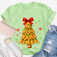 Red Bow Holiday Teacher Shirt, Pencil Christmas Tree T-Shirt, Adorable Winter Educator Graphic Tee, Back to School Xmas Party Present