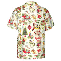 Retro Santa Aloha Shirt, Vintage Christmas Victoria Hawaiian Shirt, Festive Holiday Hawaiian Shirt, Summer Beach Xmas Hawaiian Shirt