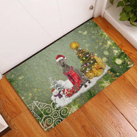 Merry Christmas Dog Doormat, Weimaraner Christmas Doormat, Snow Tree Entryway Doormat, Dog Lover Welcome Mat, Holiday Home Decor Present