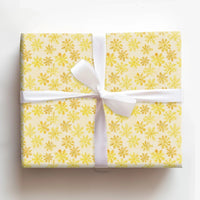Watercolor Snowflake Gift Wrap, Gold Snowflake Wrapping Paper, Elegant Winter Holiday Wrapping Paper, Cream Christmas Gift Wrapping Paper