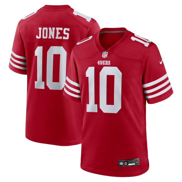 San Francisco 49ers Mac Jones Nike Scarlet Team Game Jersey