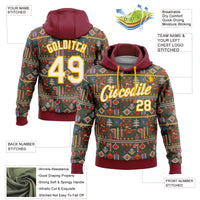 Personalized Name and Number Holiday Hoodie, Custom Christmas Pullover Hoodie, Xmas Sports Fan Fleece Sweatshirt, Holiday Present