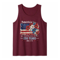 America 250 Years Tank Top | Floral American Flag Design | Soft Breathable Unisex Fit | Patriotic 4th of July Gift