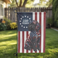 Patriotic Poodle Garden Flag | 250 Years US Semi-Quincentennial Celebration | Double Sided Premium Outdoor Polyester | USA Pride Yard Decor Gift for Dog Lovers