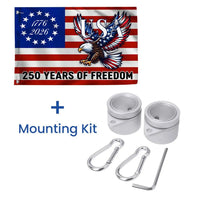 250 Years Of Freedom Flag | Bald Eagle Patriotic 1776-2026 | Weather-Resistant Polyester | USA Semiquincentennial Gift