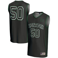 #50 Hawaii Rainbow Warriors Lightweight Basketball Jersey - Black