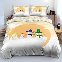 Winter Wonderland Bedding Set, Christmas Snowman Duvet Cover Set, Adorable Snowman Quilt Cover, Holiday Duvet Cover, Festive Duvet Cover Present