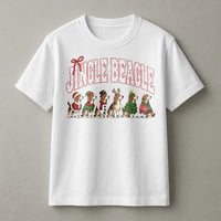 Humorous Beagle Dog Christmas T-Shirt, Jingle Beagle Christmas Shirt, Retro Beagle Holiday Tee, Adorable Dog Lover Xmas Graphic Tee, Holiday Present