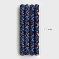 Jazz Music Holiday Gift Wrap, Saxophone Christmas Wrapping Paper, Watercolor Instrument Wrapping Paper, Musician Festive Winter Gift Wrap