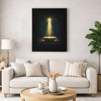 Star of Bethlehem Manger Canvas, Nativity Scene Canvas Print, Religious Christmas Wall Art Canvas, Holy Night Canvas Decor Present